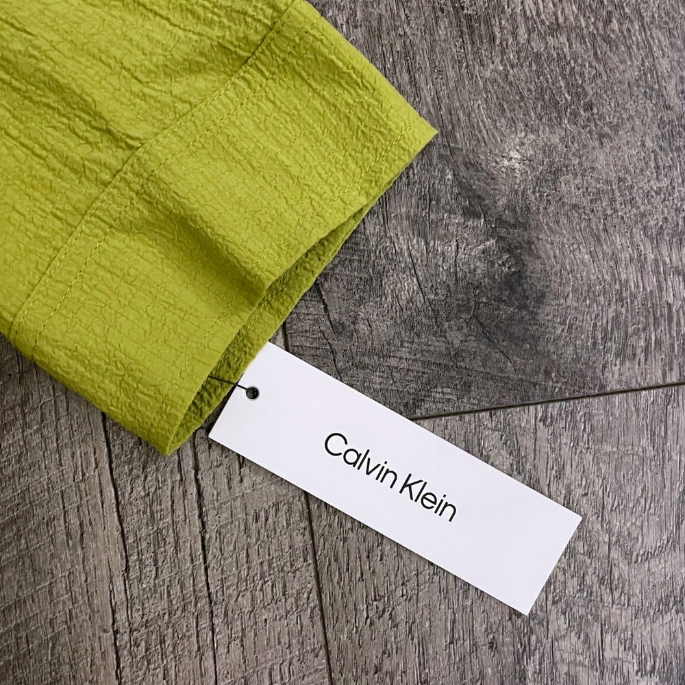 Calvin Klein Lime Green Twist Front High-Low Midi Dress CDBE1Y5T Size 8 - Picture 3 of 9